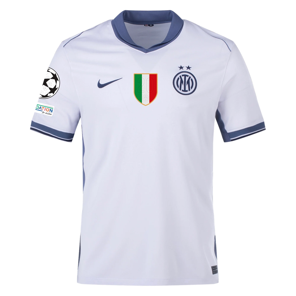Nike Inter Milan Davide Frattesi Away Jersey w/ Champions League + Scudetto Patch 24/25 (Summit White/Iris Whisper)