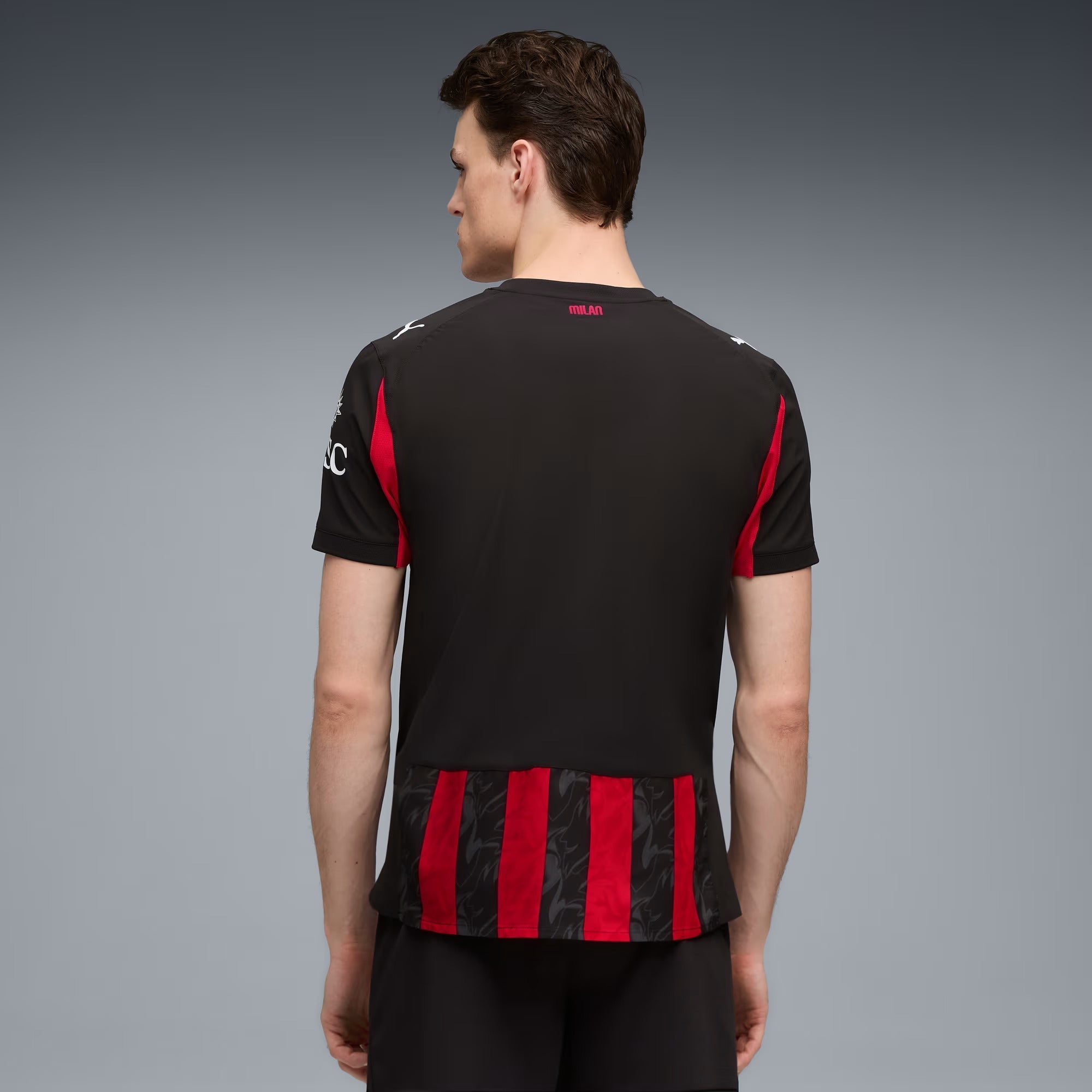 Puma Bartesaghi Men's AC Milan Authentic Home Jersey 25/26 w/ Seria A Patch (Red/Black)