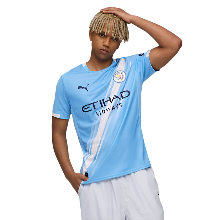 Puma Nico Manchester City Home Jersey 25/26 w/ EPL + Sponsor Patch (Team Light Blue/Puma White)