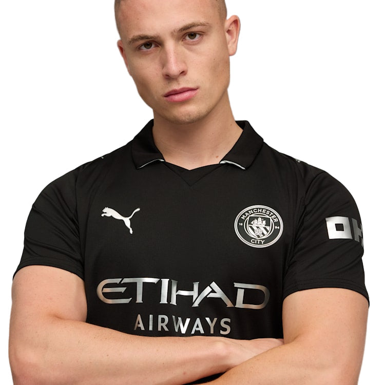 Puma Nico Men's Manchester City Away Jersey 25/26 w/ NRFR + EPL Patches (Puma Black)