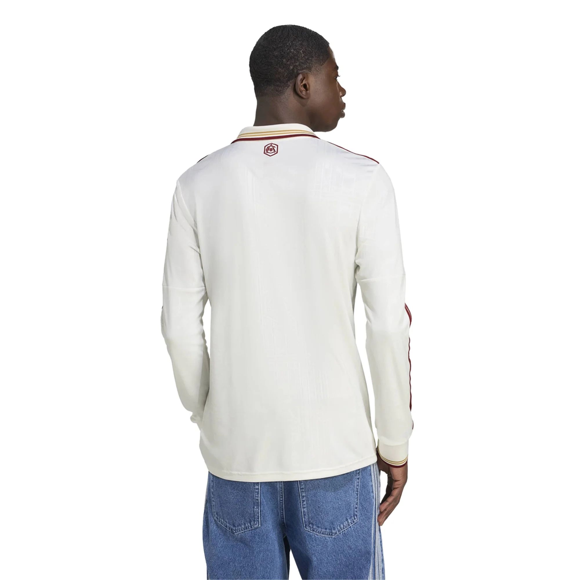 adidas Arsenal Eberechi Eze Third Long Sleeve Jersey w/ EPL + No Room For Racism 25/26 (White/Burgundy)