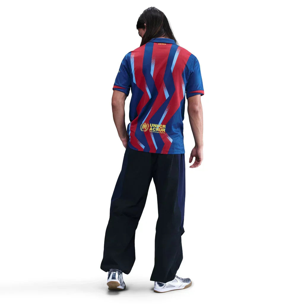 Nike Men's FC Barcelona Raphinha 4th Jersey 25/26 w/ La Liga Patches (Blue/Red/Yellow)