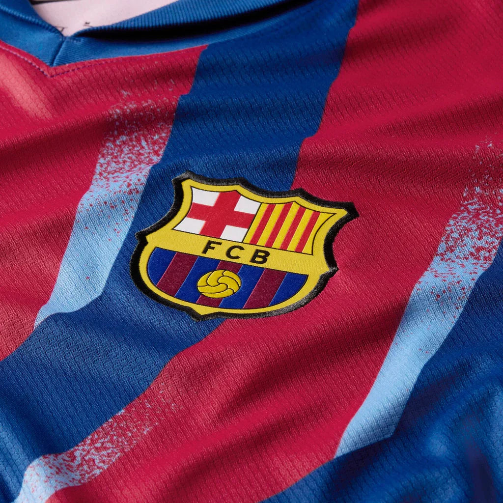 Nike Men's FC Barcelona F. De Jong 4th Jersey 25/26 w/ La Liga Patches (Blue/Red/Yellow)