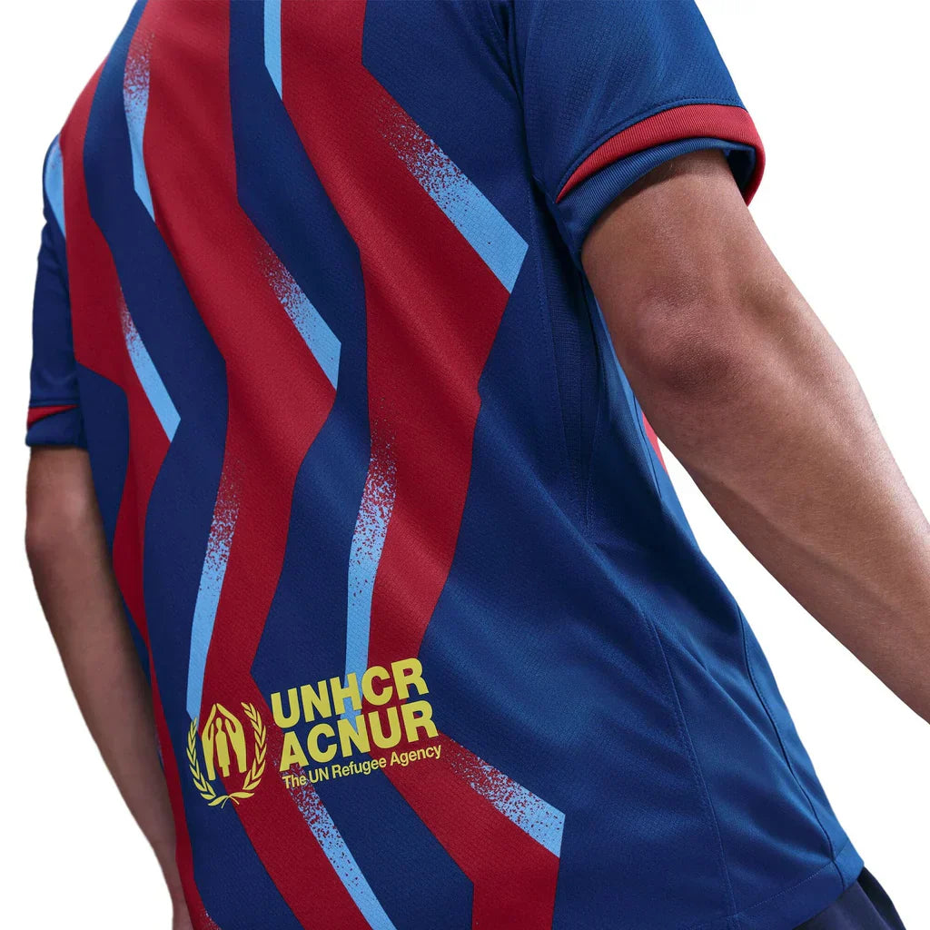 Nike Men's FC Barcelona 4th Jersey 25/26 w/ La Liga Patches (Blue/Red/Yellow)