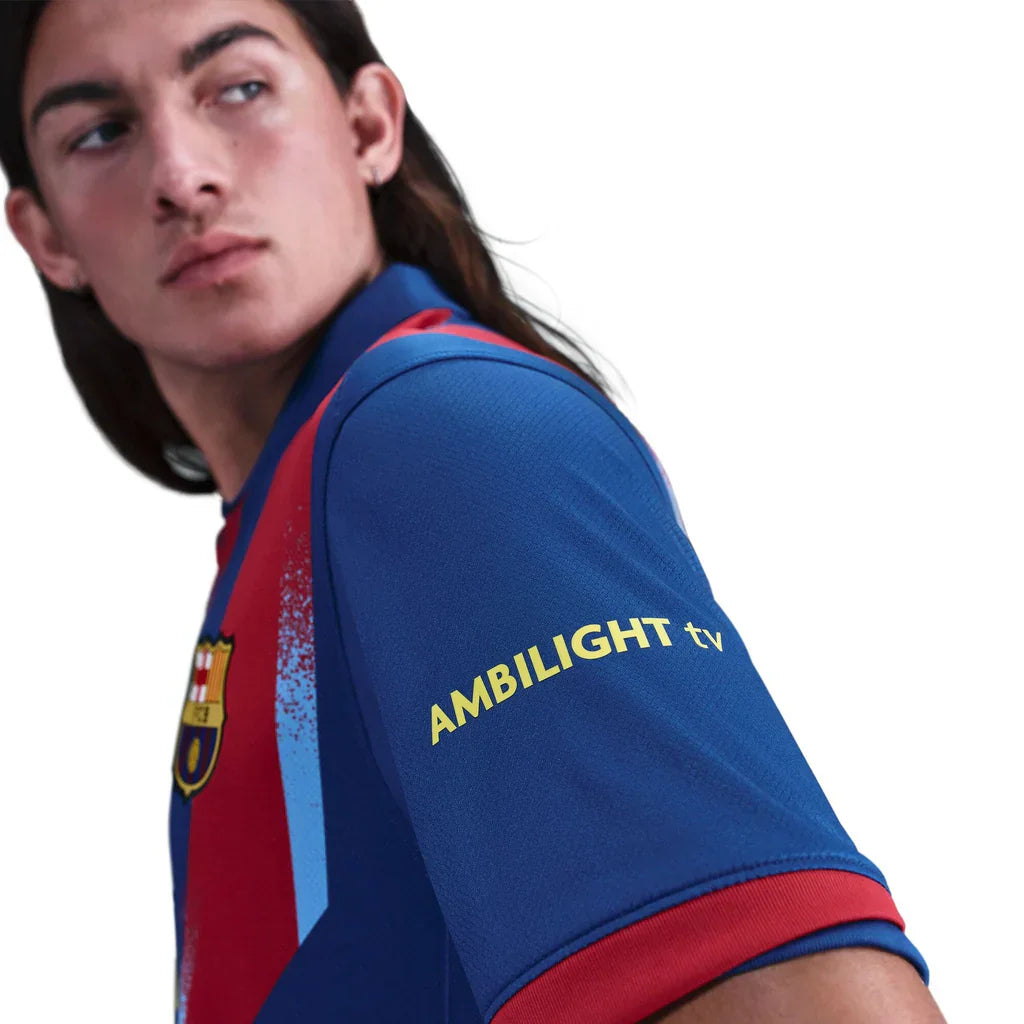 Nike Men's FC Barcelona Kounde 4th Jersey 25/26 w/ La Liga Patches (Blue/Red/Yellow)