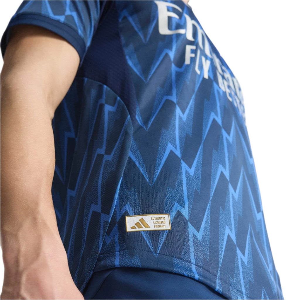 adidas Arsenal Authentic William Saliba Away Jersey w/ EPL + No Room For Racism 25/26 (Indigo/Silver)