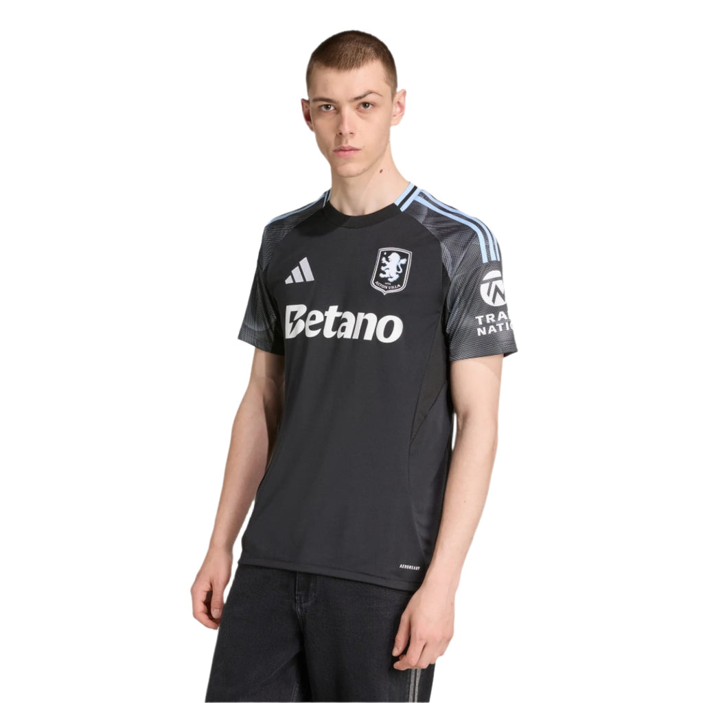 adidas Men's Aston Villa 25/26 Away Jersey (Black/Global Blue)