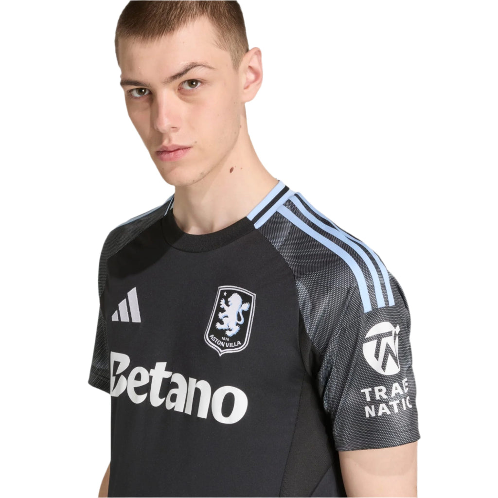 adidas Men's Aston Villa 25/26 Away Jersey (Black/Global Blue)