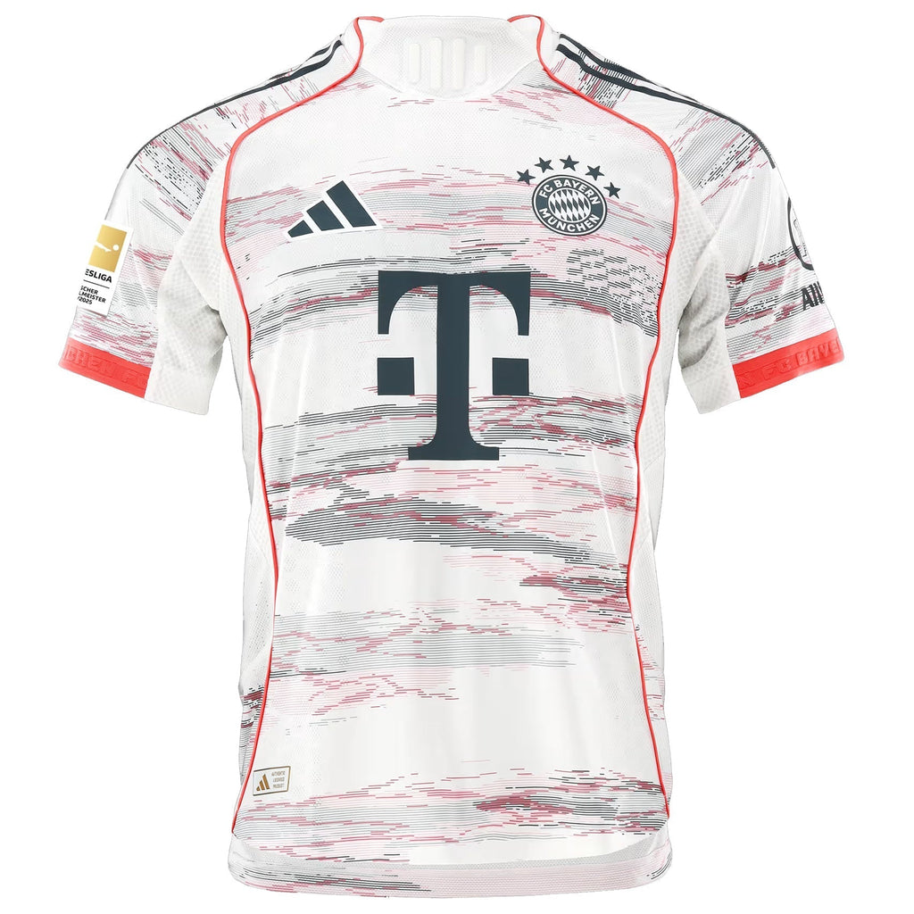 adidas Minjae Authentic Away Jersey 25/26 w/ Sponsor + Meister Bundesliga Patch (White/Red)