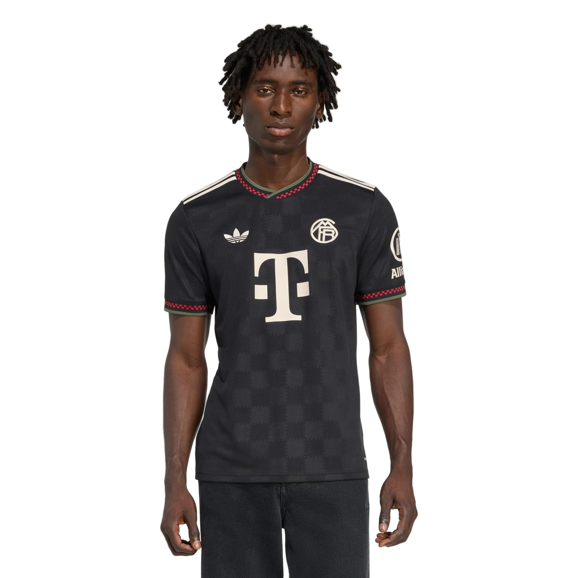 adidas Bayern Munich Third Jersey w/ Champions League Patches 25/26 (Black/Olive Green)