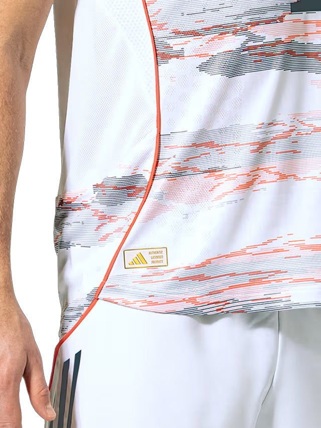 adidas Beckenbauer Authentic Away Jersey 25/26 w/ Sponsor + Meister Bundesliga Patch (White/Red)
