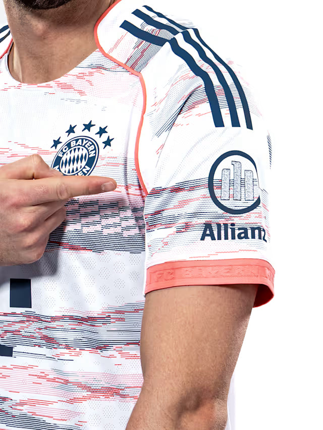 adidas Stanisic Authentic Away Jersey 25/26 w/ Sponsor + Meister Bundesliga Patch (White/Red]