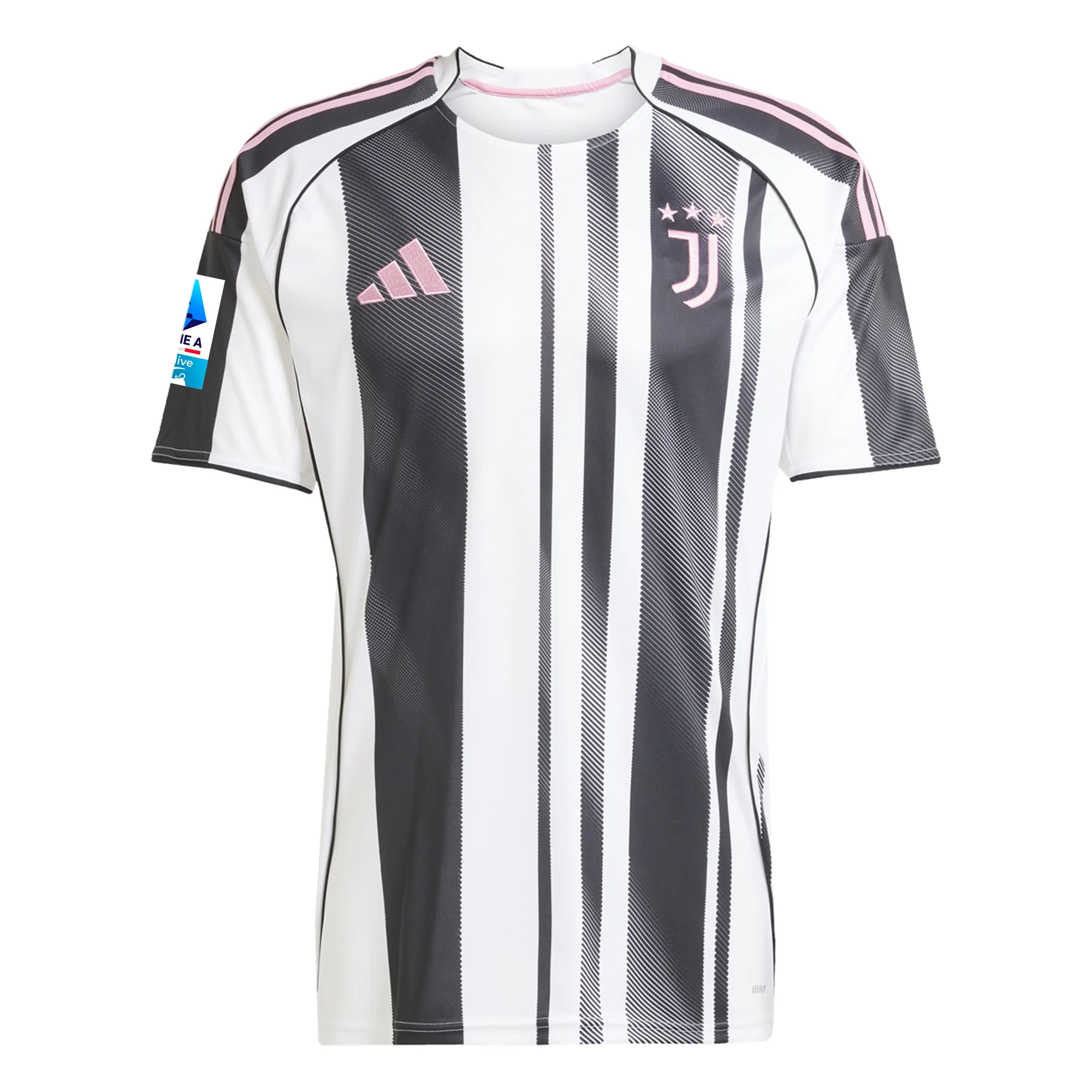 adidas Men's Juventus J. David Home Jersey w/ Serie A Patch 25/26 (White/Black/Pink)
