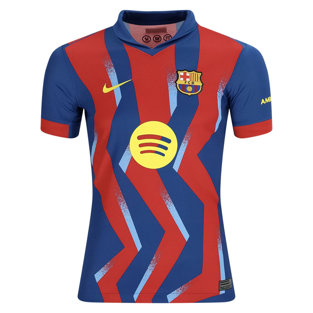 Nike Youth Ferran FC Barcelona 4th Soccer Jersey 25/26 (Gym Blue/Salsa Red)