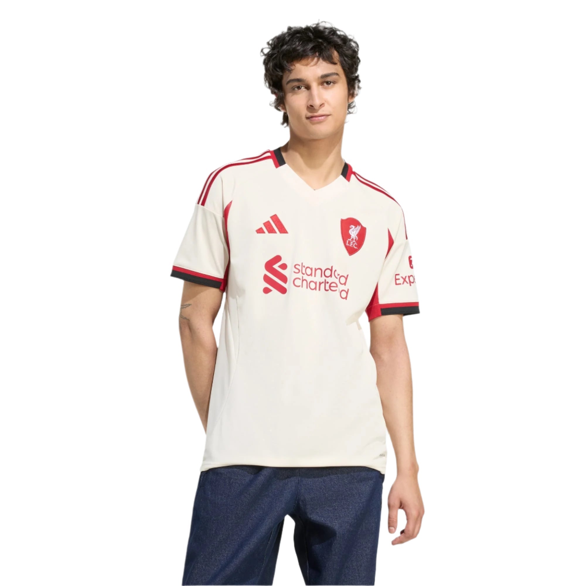 adidas Men's Liverpool Away Jersey 25/26 (Wonder White)