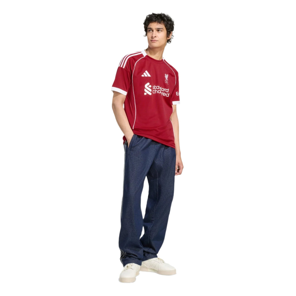 adidas Men's Liverpool Brodley Home Jersey 25/26 w/ Champions League Patches (Strawberry Red)