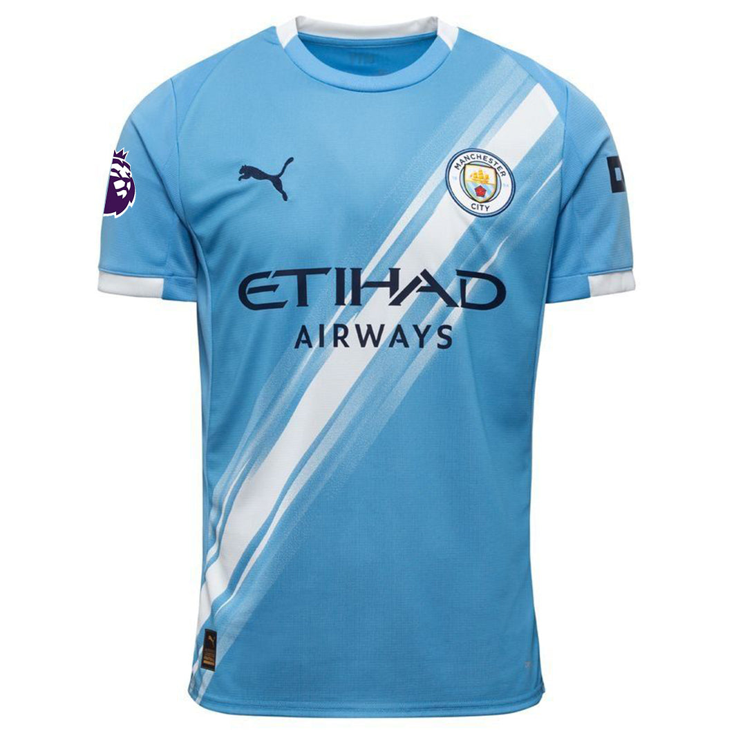 Puma Nathan Ake Manchester City Home Jersey 25/26 w/ EPL + Sponsor Patch (Team Light Blue/Puma White)