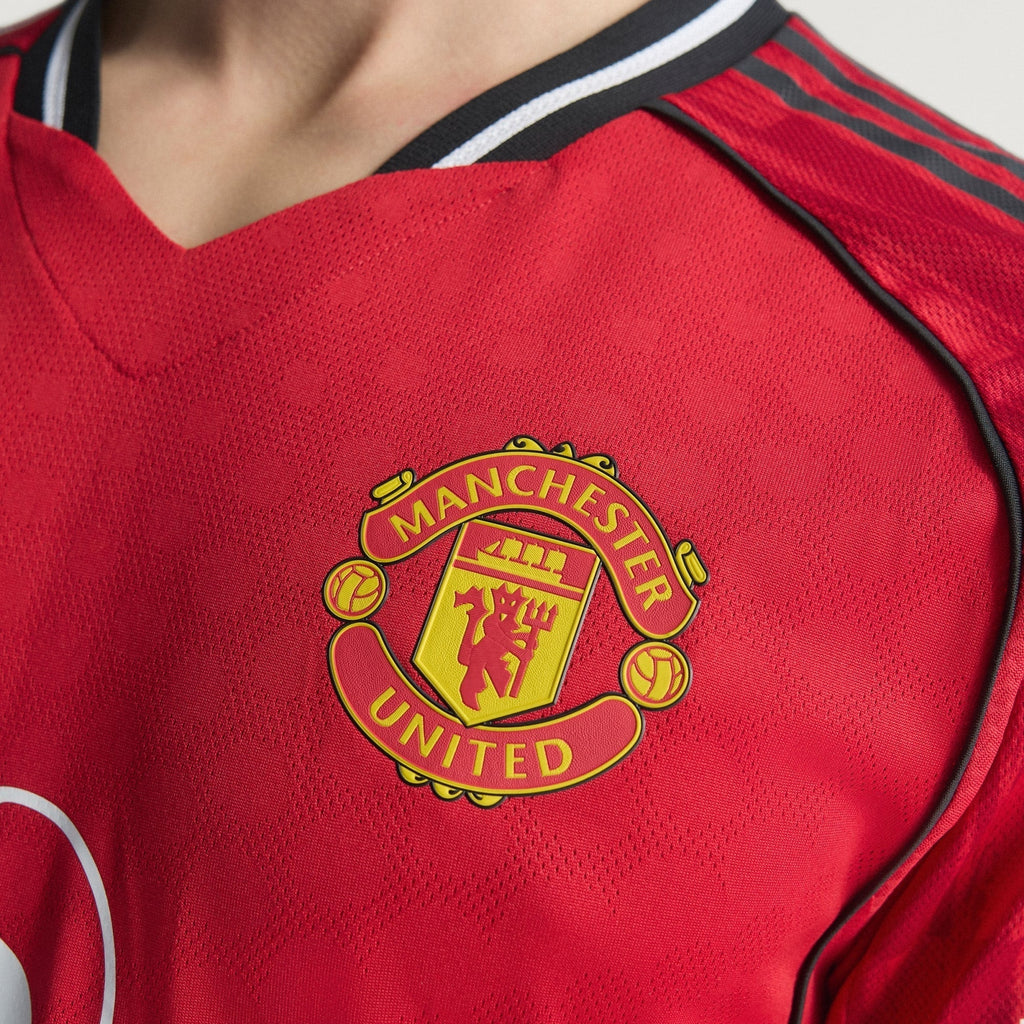 adidas Dalot Men's Manchester United Authentic Home Jersey 25/26 w/ NRFR + EPL Patch (Red)