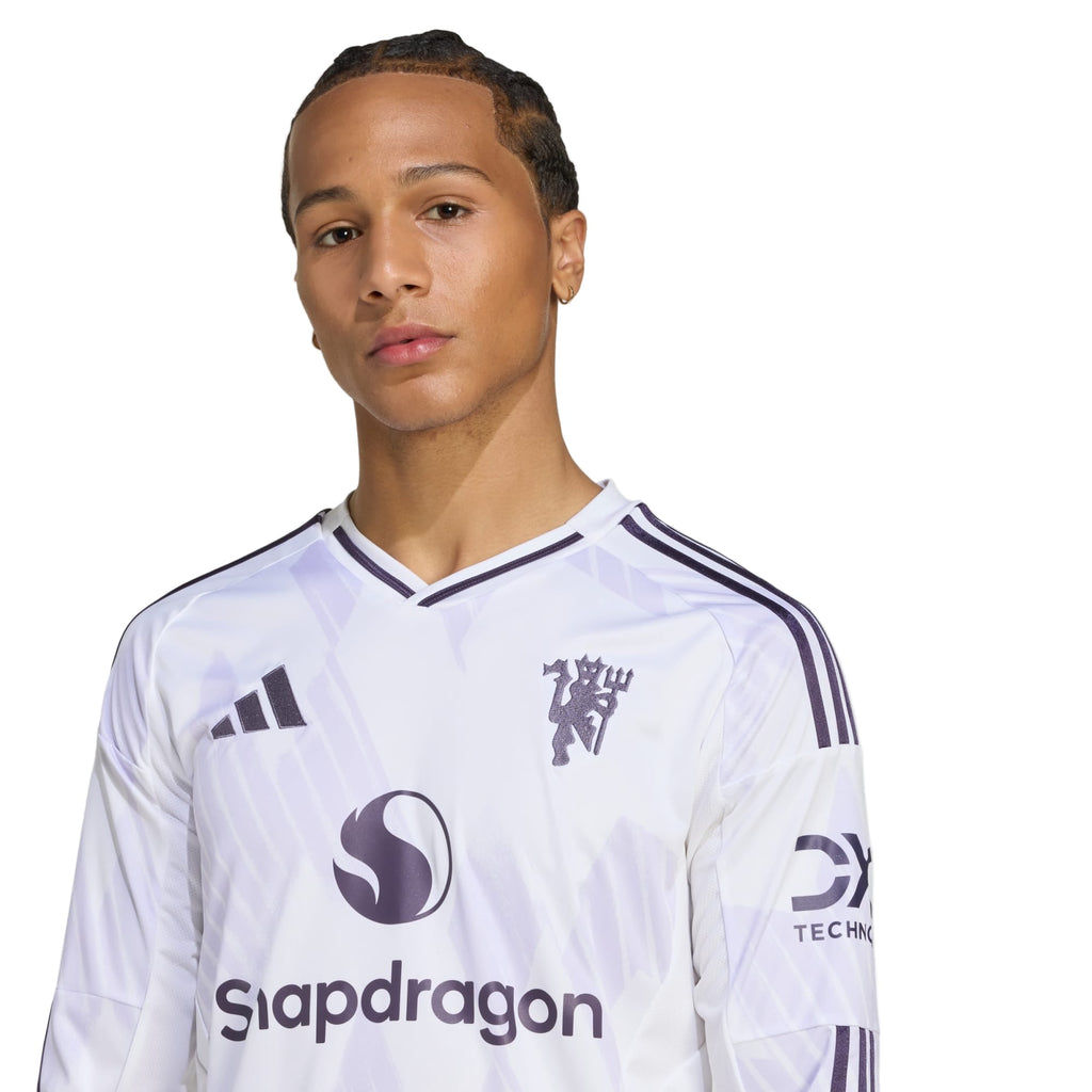 adidas Men's Manchester United 25/26 Long Sleeve Away Jersey (White)
