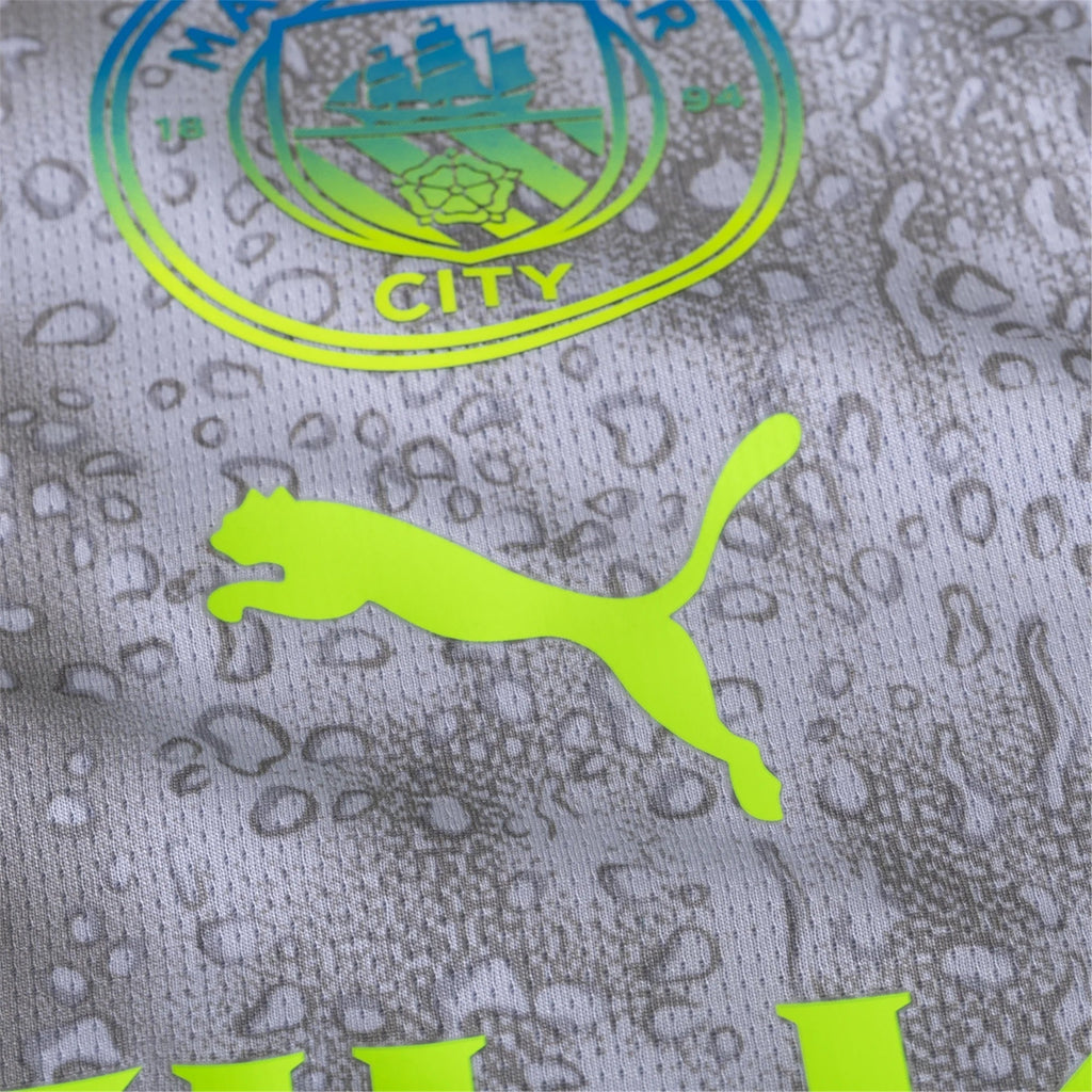 Puma Men's Manchester City Akanji Third Jersey w/ EPL + No Room For Racism Patches 25/26 (Cool Weather/Pro Green)
