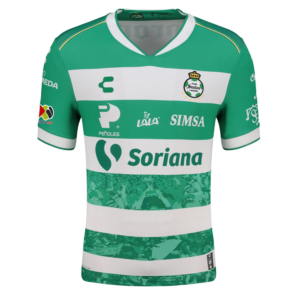 Charly Ramiro Sordo Men's Santos Laguna Home Jersey 25/26 w/ BBVA MX Patches (Green/White)
