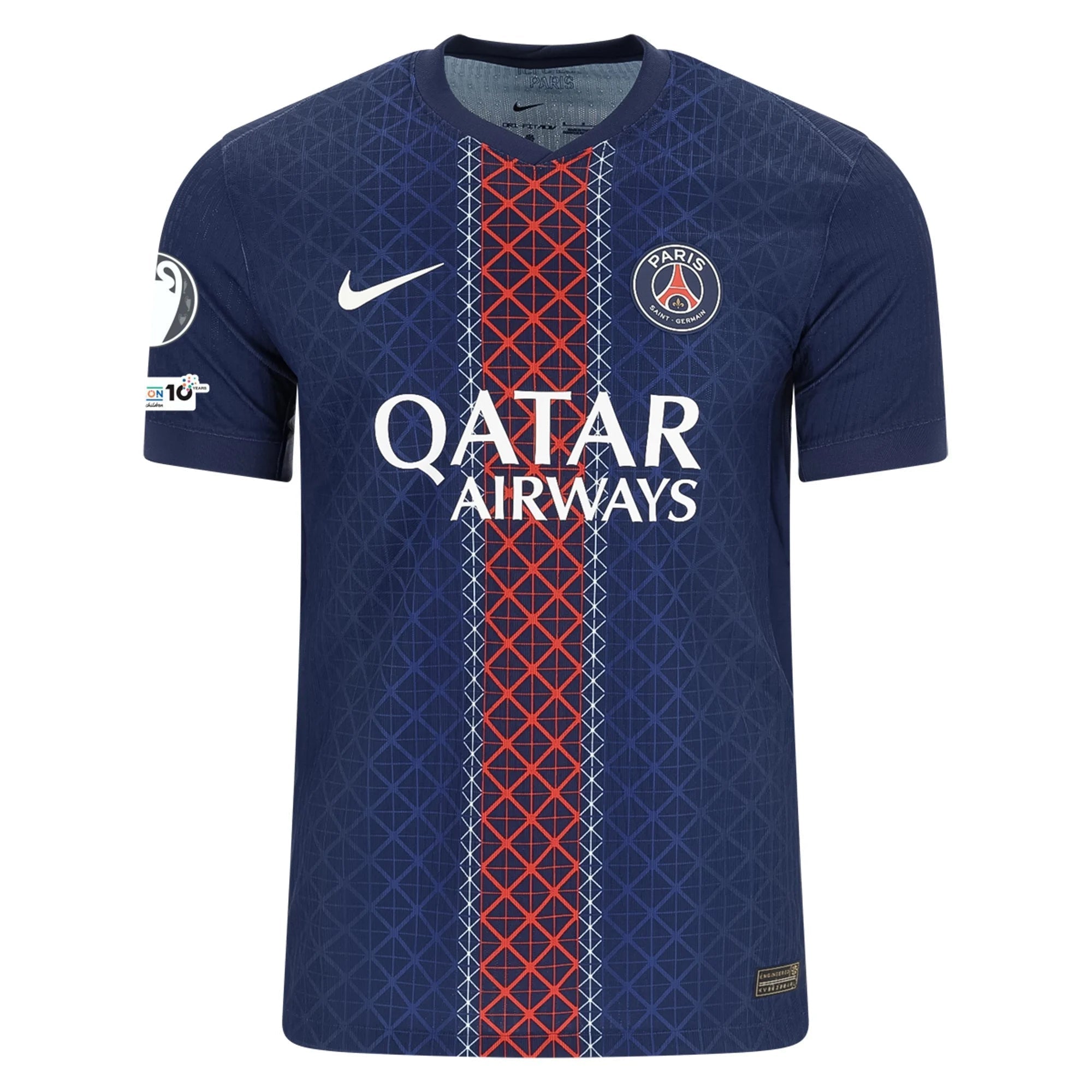 Nike Men's Marquinhos Paris Saint-Germain Authentic Home Jersey 25/26 w/ Champions League Patches (Navy)