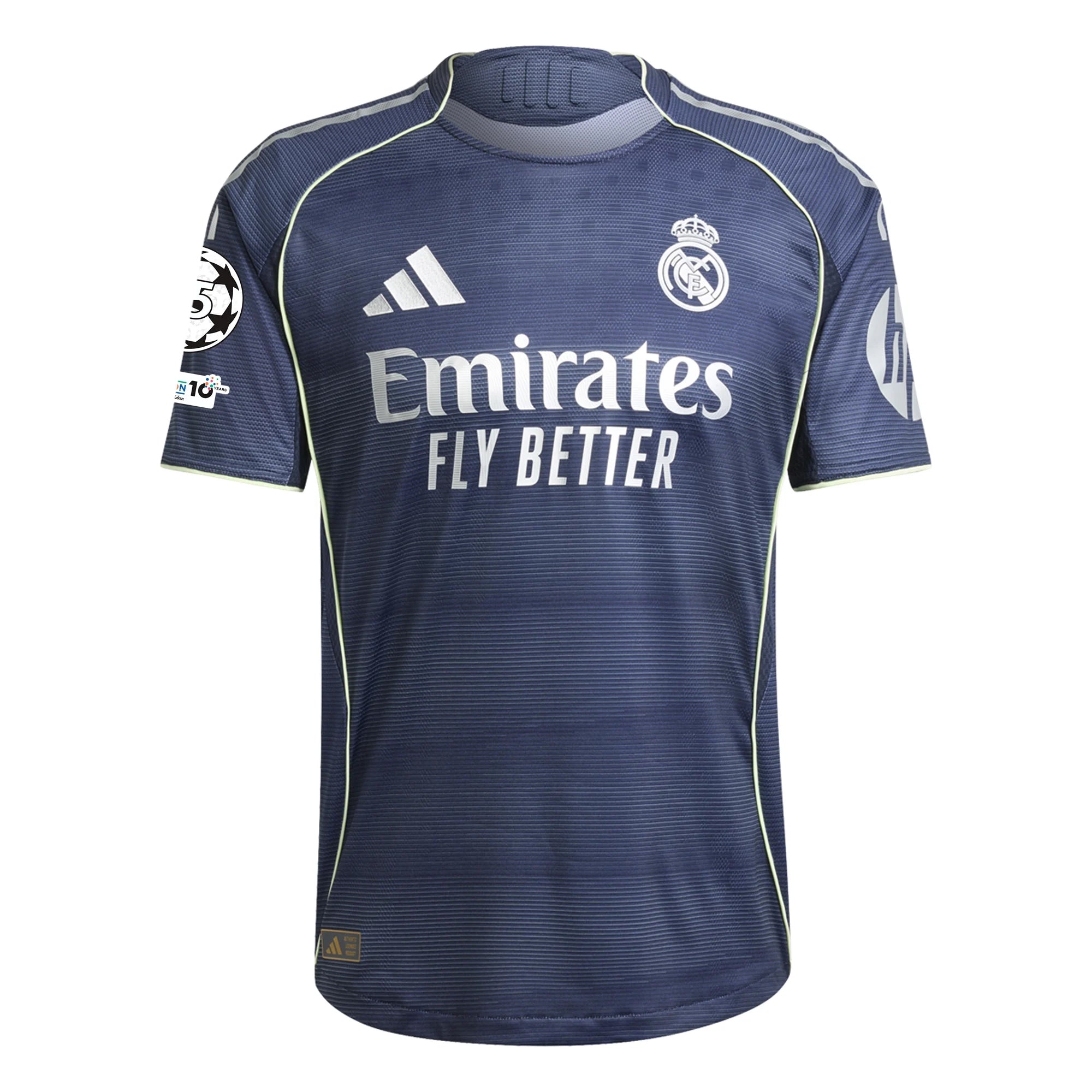 adidas Andriy Lunin Real Madrid Authentic Away Jersey 25/26 w/ Champions League Patches (Legend Ink)
