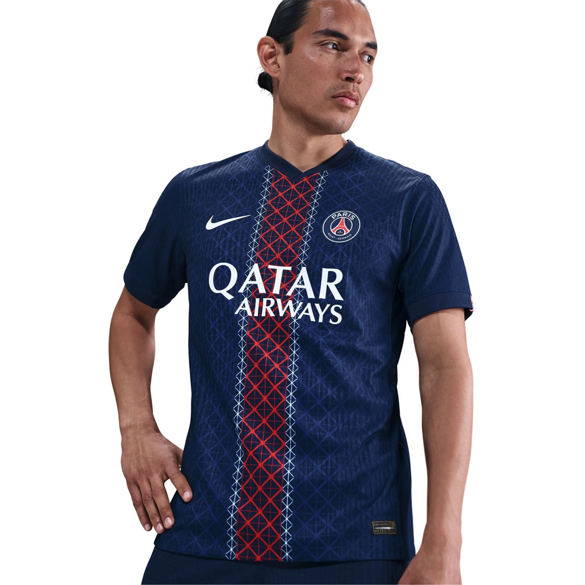 Nike Men's Marin Paris Saint-Germain Authentic Home Jersey 25/26 w/ Champions League Patches (Navy)