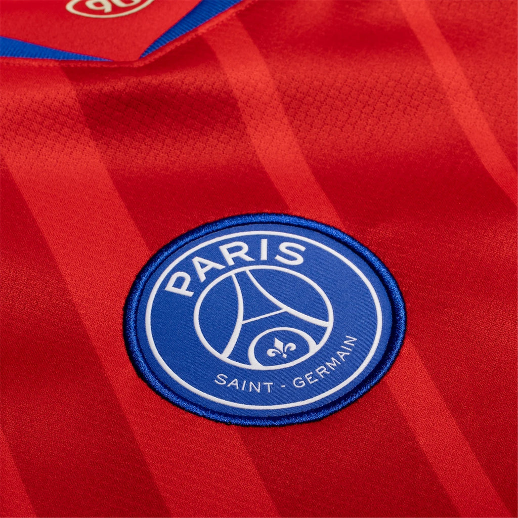 Nike Men's Paris Saint-Germain Authentic Khvicha Kvaratskhelia Third Jersey w/ Champions League Patches 25/26 (Sport Red/Hyper Royal)