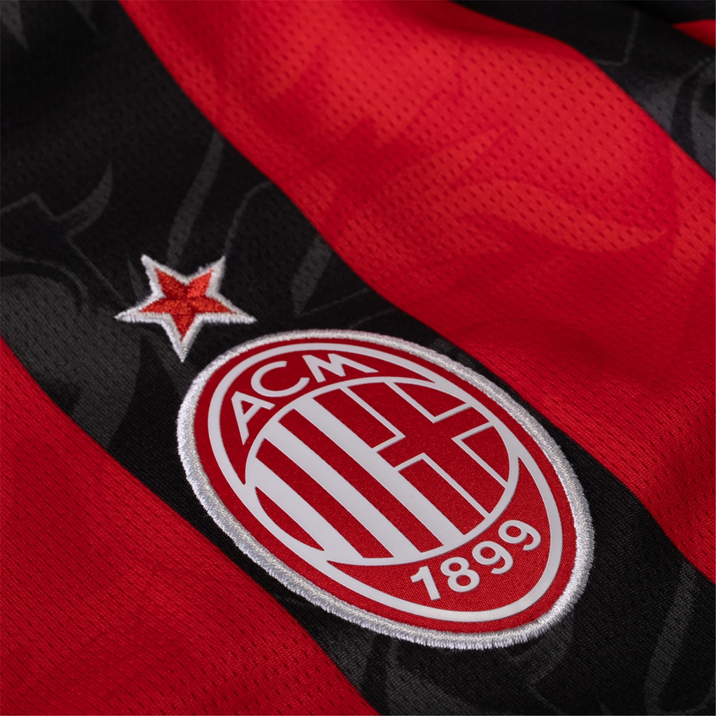 Puma Tomori Men's AC Milan Home Jersey w/ Champions League Patches 25/26 (Red/Black)