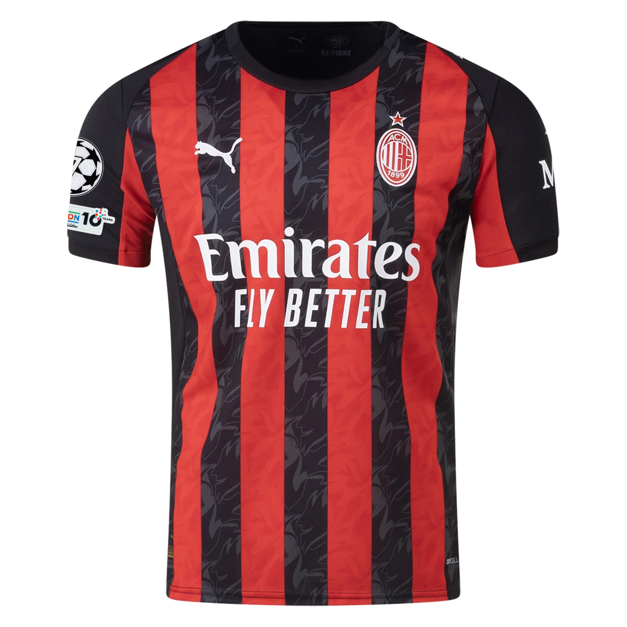 Puma AC Milan Home Jersey w/ Champions League Patches 25/26 (Red/Black)