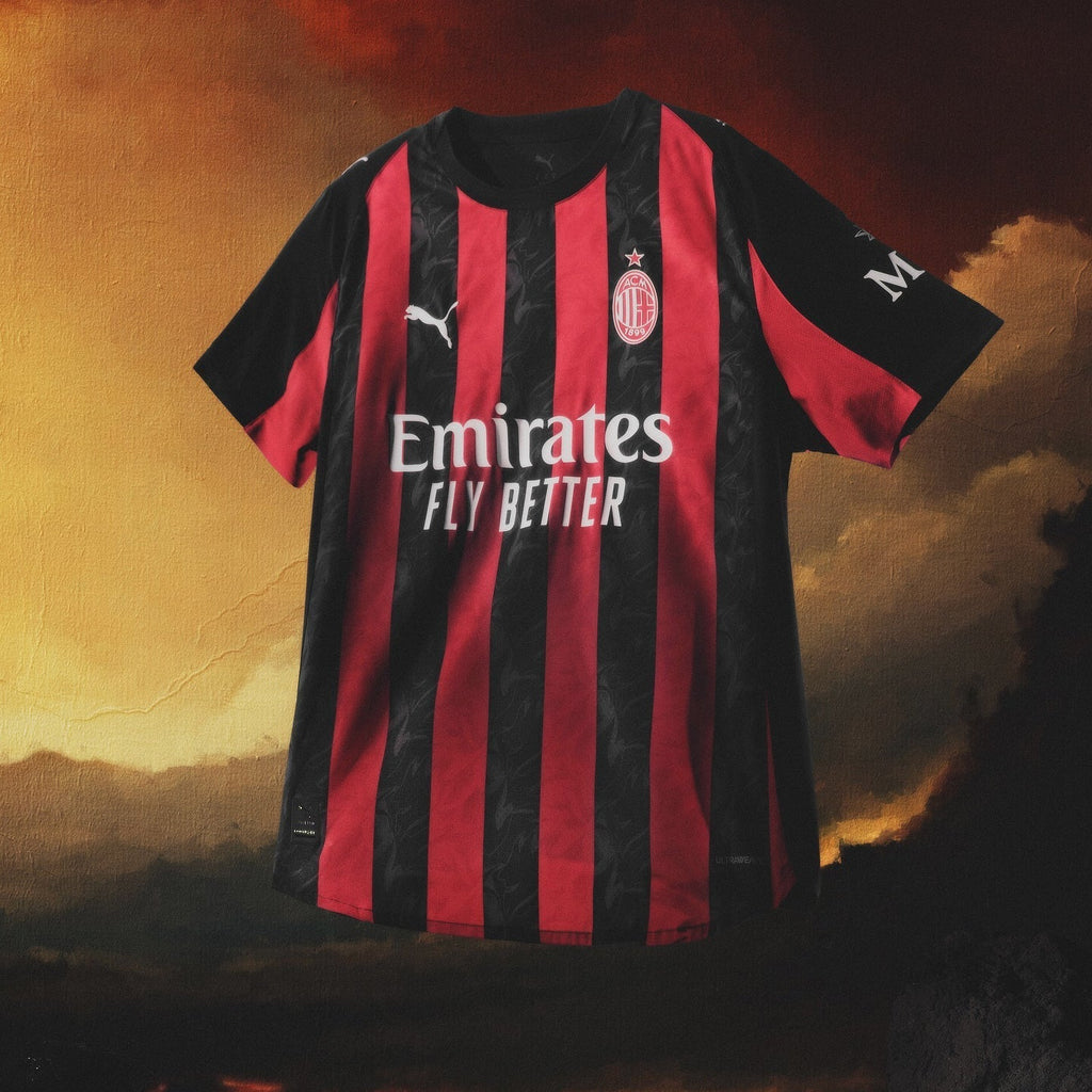 Puma Pavlovic Men's AC Milan Authentic Home Jersey 25/26 w/ Seria A Patch (Red/Black) (Copy)