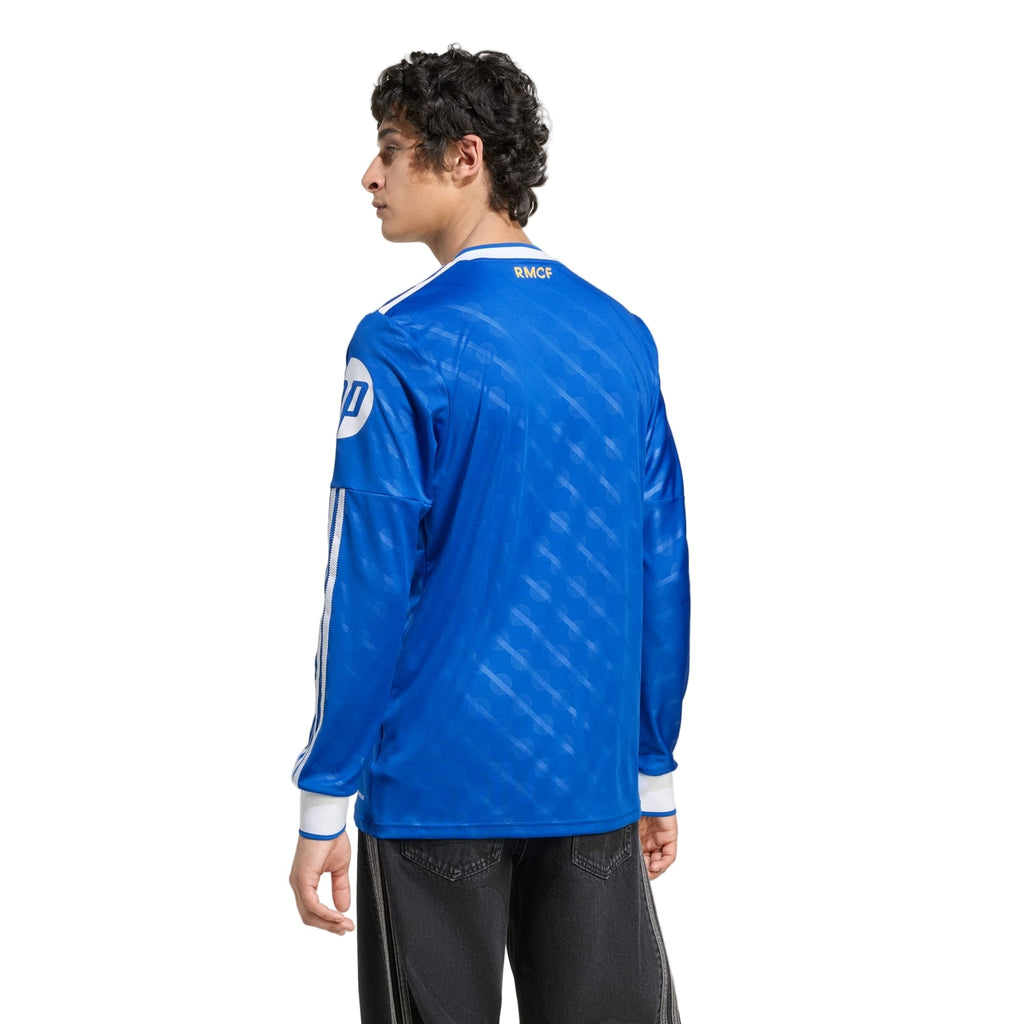 adidas Men's Real Madrid Vini Jr. Long Sleeve Third Jersey w/ Champions League Patches 25/26 (Blue/White)