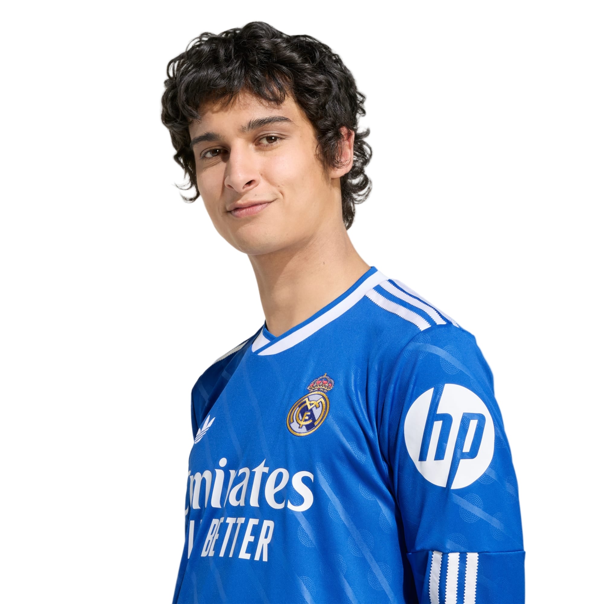 adidas Men's Real Madrid Long Sleeve Third Jersey 25/26 (Blue/White)