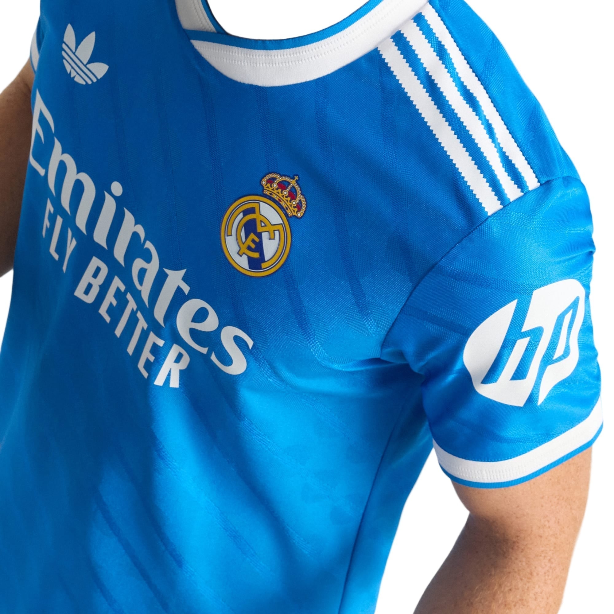 adidas Men's Bellingham Real Madrid 25/26 Authentic Third Jersey w/ Champions League Patches (Blue)