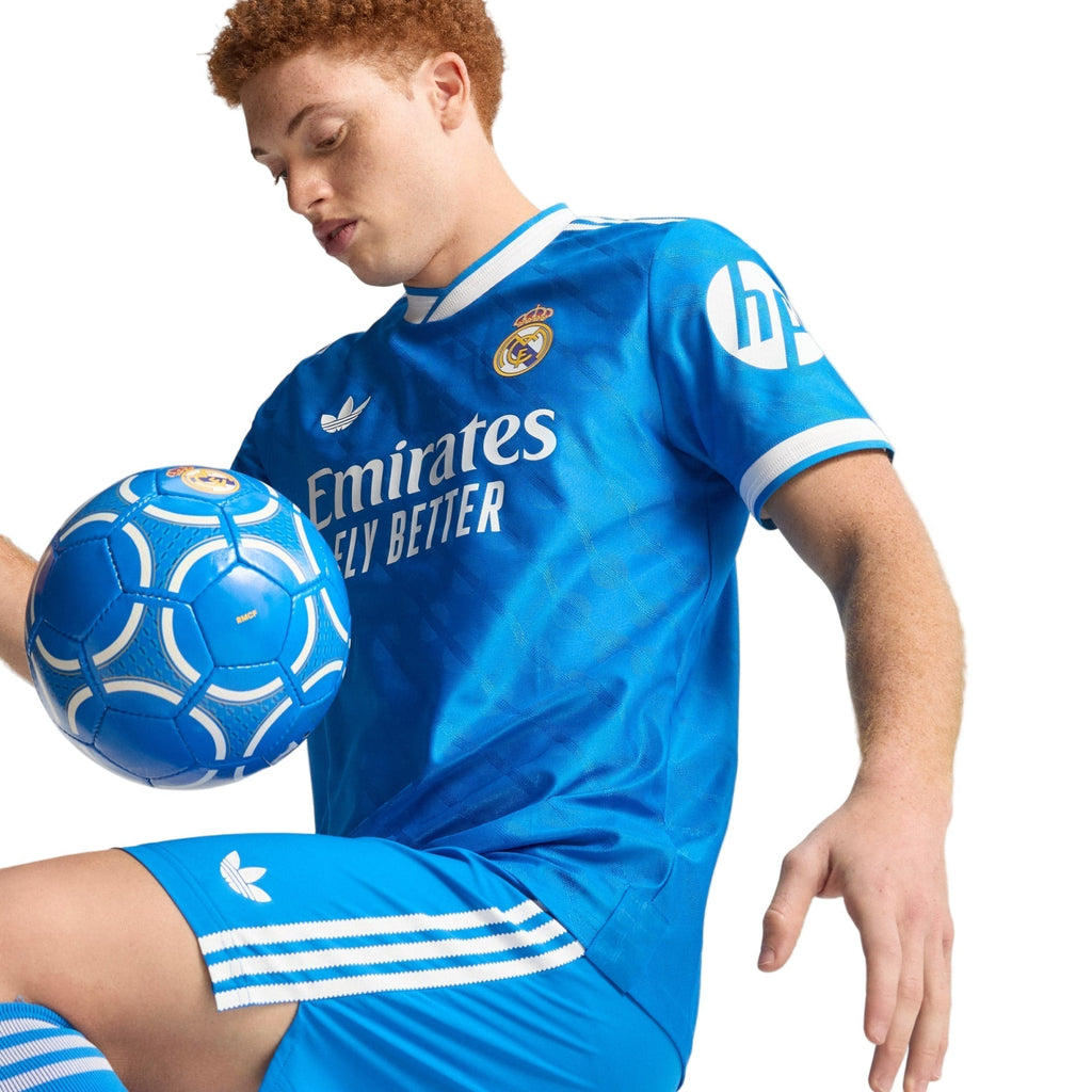 adidas Men's Rudiger Real Madrid 25/26 Authentic Third Jersey w/ Champions League Patches (Blue)