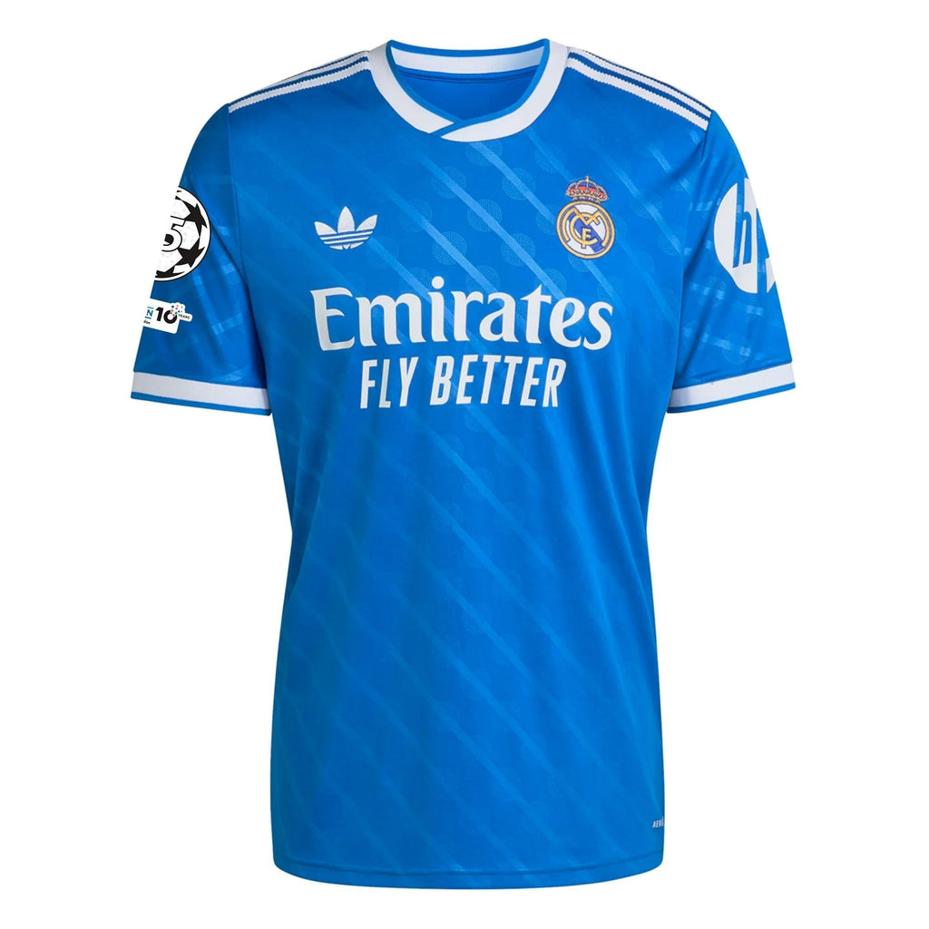 adidas Brahim Men's Real Madrid Third Jersey 25/26 w/ Champions League Patches (Blue/White)