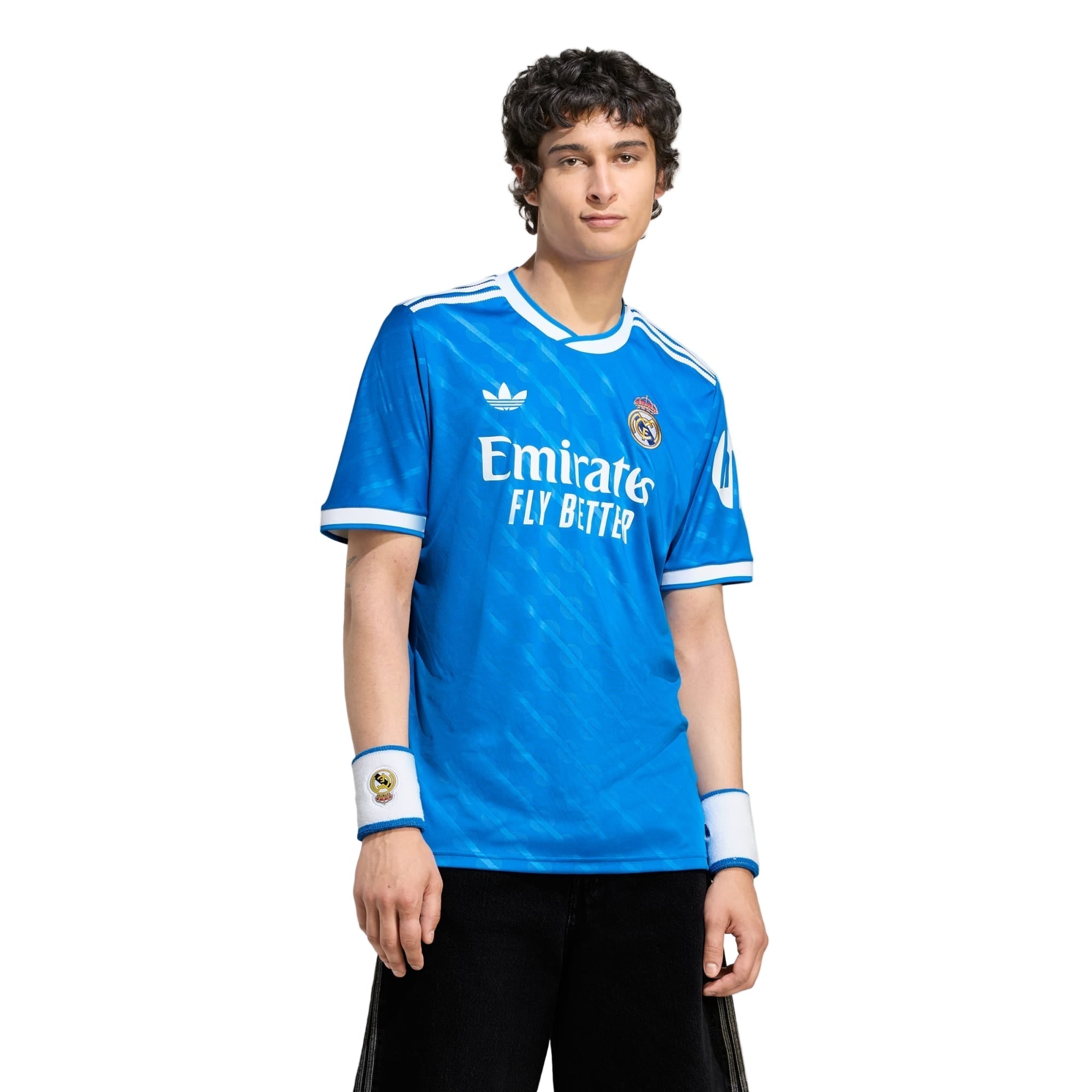 adidas Tchouameni Men's Real Madrid Third Jersey 25/26 w/ Champions League Patches (Blue/White)