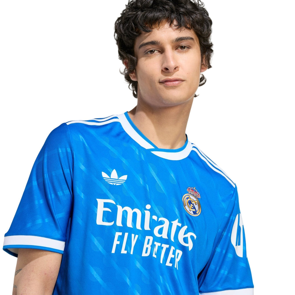 adidas Brahim Men's Real Madrid Third Jersey 25/26 w/ Champions League Patches (Blue/White)