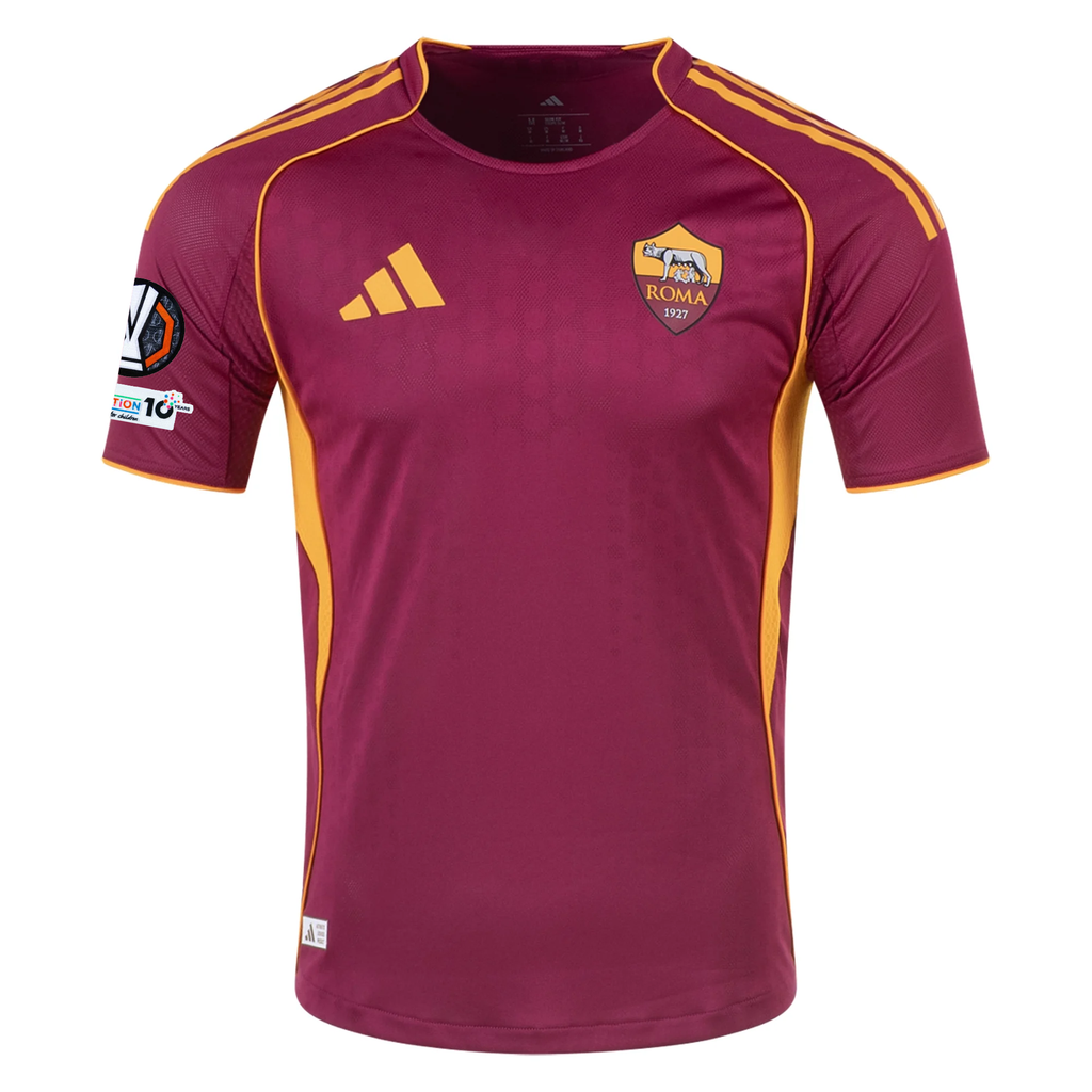 adidas Roma Authentic Buba Sangaré Home Jersey w/ Europa League Patches 25/26 (Burgundy)