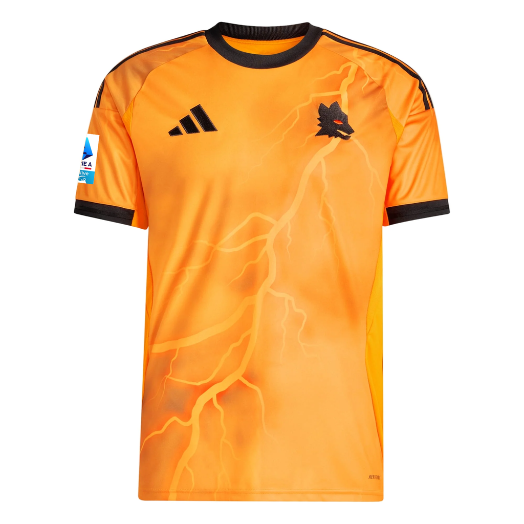 adidas Roma Bryan Cristante Away Jersey w/ Serie A Patch 25/26 (Orange/Black)