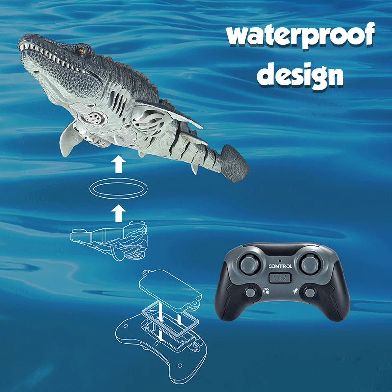Remote control simulation of Canglong model, water splashing and swaying in the water, outdoor toys in the swimming pool, gift