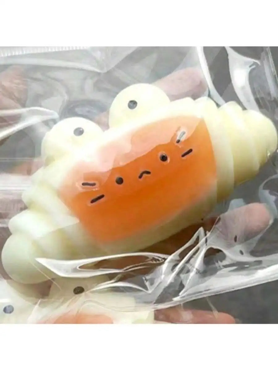 Simulated Croissant Squeeze Toy Soft Silicone Stress Relief Squishy Toy Cute Handmade Fidget Toy for Kids Adults