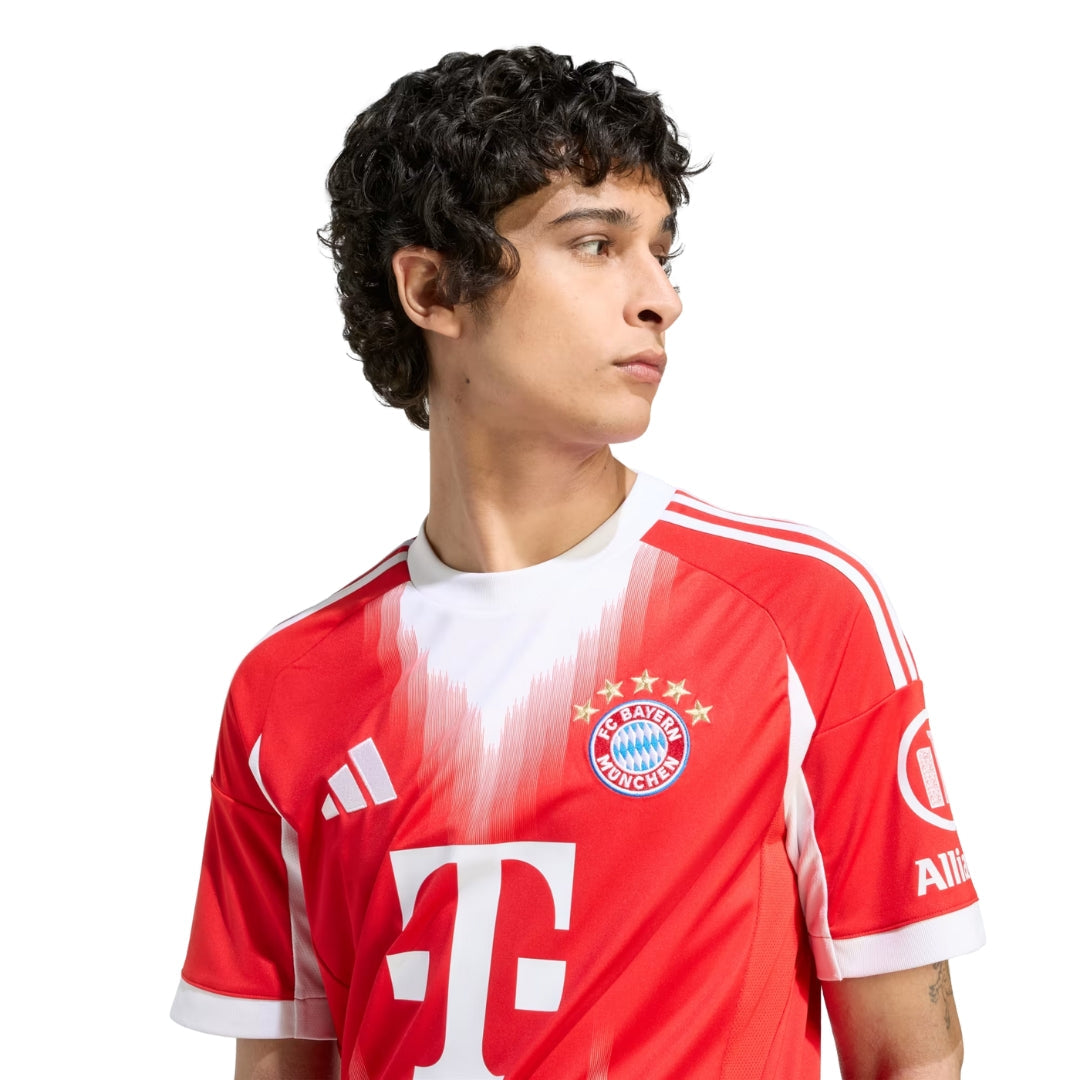 adidas Bayern Munich Goretzka Home Jersey w/ Champions League Patches 25/26 (Red)