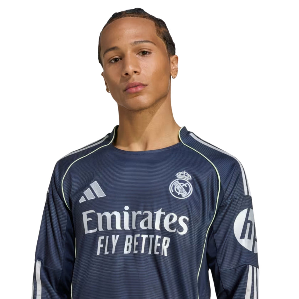 adidas Real Madrid Alaba Long Sleeve Away Jersey w/ Champions League Patches 25/26 (Legend Ink)