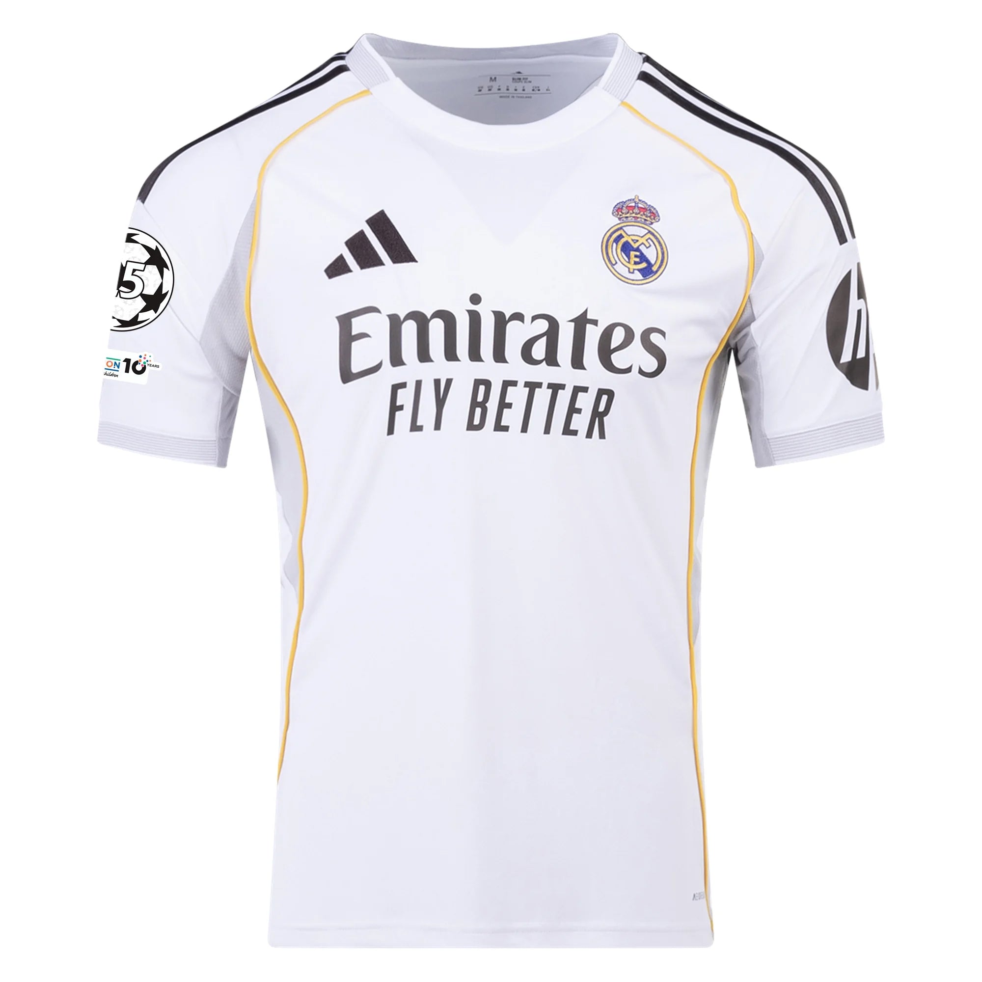adidas Éder Gabriel Militão Real Madrid 25/26 Home Jersey w/ Champions League Patches (White)