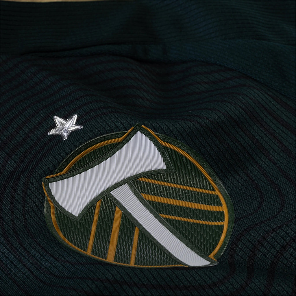 adidas James Pantemis Portland Timbers Authentic Home Jersey w/ MLS & Apple Patch 25/26 (Green/Gold)