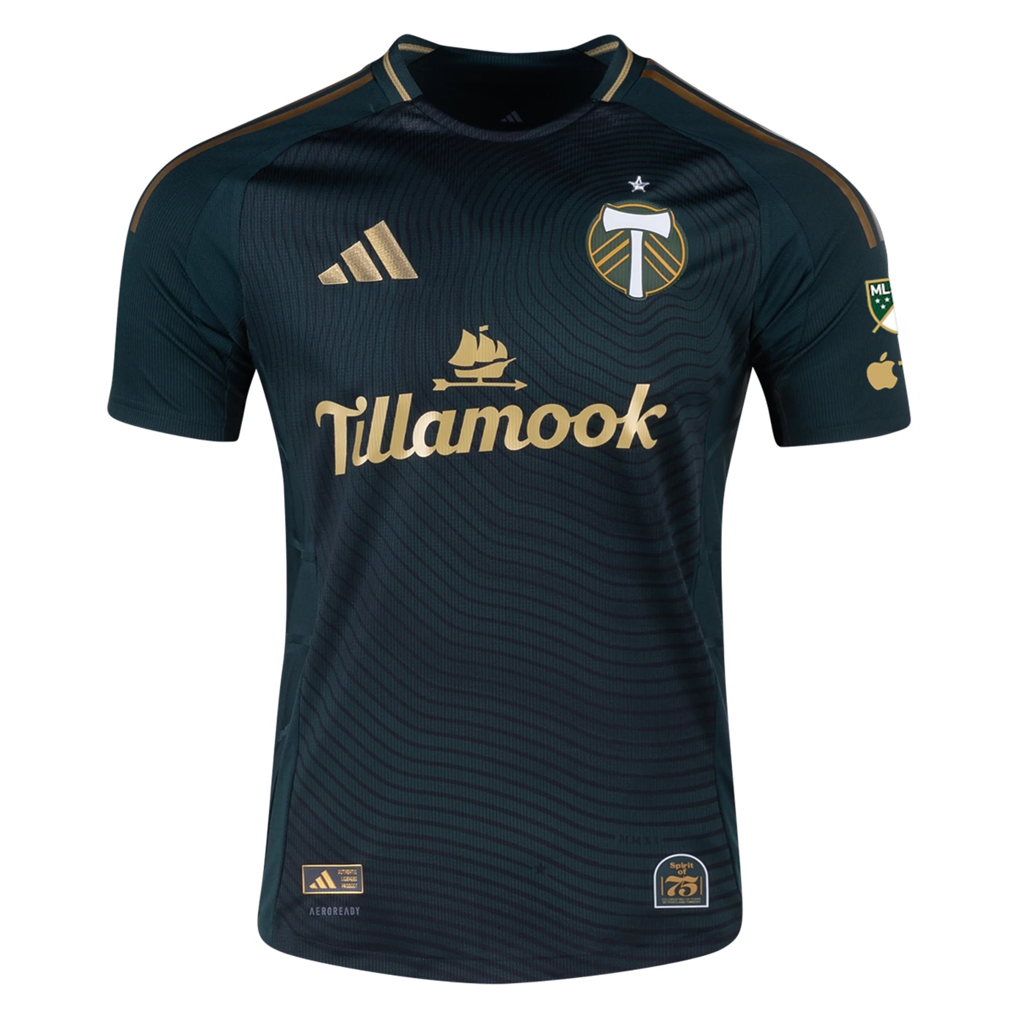 adidas Cristhian Paredes Portland Timbers Authentic Home Jersey w/ MLS & Apple Patch 25/26 (Green/Gold)
