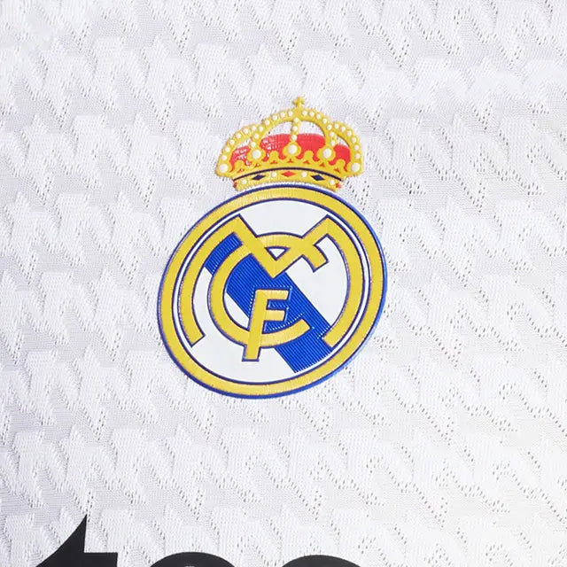 adidas Vini Jr. Real Madrid Authentic Home Jersey w/ La Liga Patches 24/25 (White/Black)