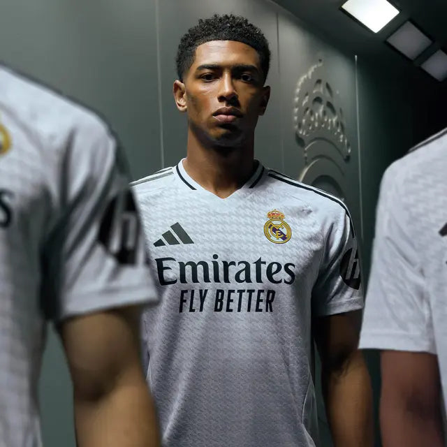 adidas D. Ceballos Real Madrid Authentic Home Jersey w/ La Liga Patches 24/25 (White/Black)